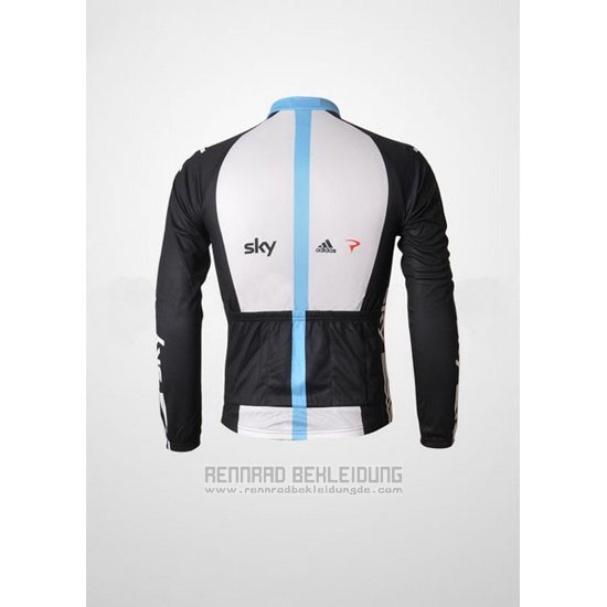 2011 Fahrradbekleidung Sky Shwarz und Azurblau Trikot Langarm und Tragerhose